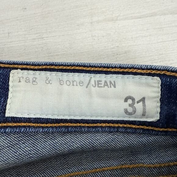 rag & bone Stiletto Boot Cut Jeans Women 31 Low Rise Bishop Blue Medium Wash Y2K - Picture 9 of 16